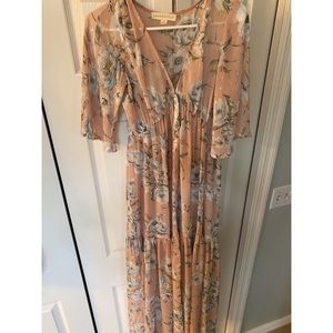 Love Stitch Floral Maxi Dress Size Small